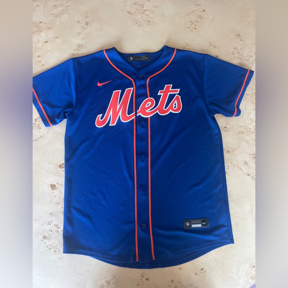 MLB Blue and Orange Kids Mets Jersey Marte